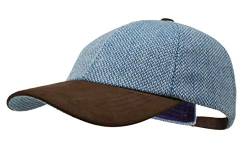 Borges & Scott Die Sligo - Baseball Cap - 100% Wolle - Irish Tweed - Schirm aus Nubuk Leder - Atlantisch von Borges & Scott