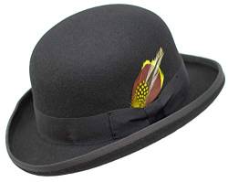 Premium Orwell - Bowler Hat/Melone - 100% Wollfilz - 58cm Schwarz von Borges & Scott