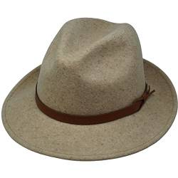 The Stoker – leichte breite Krempe – wasserabweisend – Fedora Trilby Style Filzhut, hellbeige, 54 von Borges & Scott