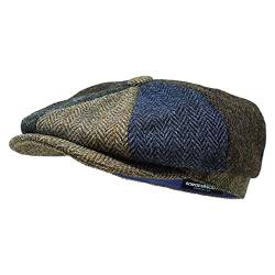 The Tay – Patchwork Baker Boy Cap – Harris Tweed – 100% Wolle – wasserabweisend, Patchwork, Large von Borges & Scott