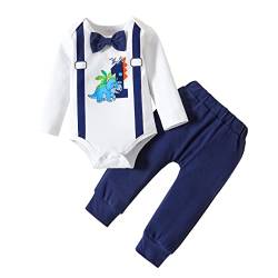 Borlai Baby Junge 1. Geburtstag Outfits Fliege Strampler Hosenträger Hosen Gentleman Kleidung Set von Borlai