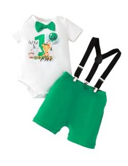 Borlai Baby Junge 1. Geburtstag Outfits Fliege Strampler Hosenträger Hosen Gentleman Kleidung Set von Borlai