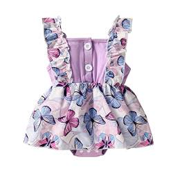 Borlai Baby Schwester Sommer Kleid Outfits Neugeborenen Kleinkind Mädchen Rüschen Ärmelloses Gedruckt Strampler Kleid von Borlai