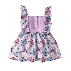 Borlai Baby Schwester Sommer Kleid Outfits Neugeborenen Kleinkind Mädchen Rüschen Ärmelloses Gedruckt Strampler Kleid von Borlai