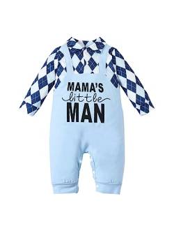 Borlai Neugeborenes Baby Jungen Strampler Langarm Vintage Karierter Bodys Overalls Babykleidung 0-18 Monate von Borlai