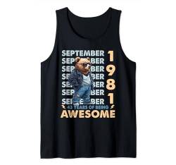 Legend Since September 1981 43rd Birthday Bear 43 Years Old Tank Top von Born 1981 43rd Birthday Decorations 43 Years Old