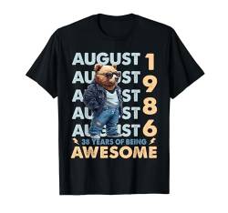 Legend Since August 1986 38th Birthday Dad Bear 38 Years Old T-Shirt von Born 1986 38th Birthday Decorations 38 Years Old
