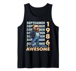 Legend Since September 1986 38th Birthday Bear 38 Years Old Tank Top von Born 1986 38th Birthday Decorations 38 Years Old