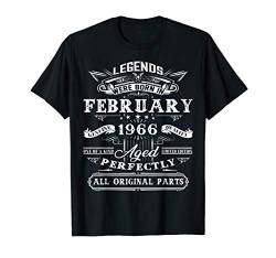 55th Birthday Gifts For Legends Born In February 1966 T-Shirt von Born Birthday Gift