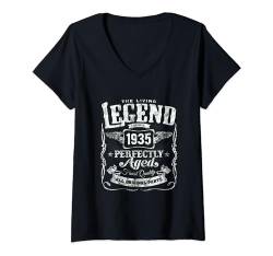 Damen 89th Birthday Living Legend Since 1935 Classic Vintage T-Shirt mit V-Ausschnitt von Born In 1935