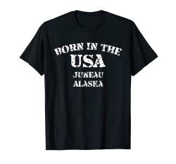 Juneau Alaska Used-Look Design T-Shirt von Born in the USA city state distressed look designs
