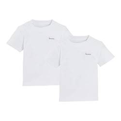 Bornino Basics 2er-Pack T-Shirts weiß - Rundhalsausschnitt - Druckknöpfe an den Schultern - Interlock-Qualität - Reine Baumwolle - Größe 86 von Bornino