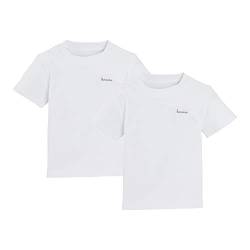 Bornino Basics 2er-Pack T-Shirts weiß - Rundhalsausschnitt - Druckknöpfe an den Schultern - Interlock-Qualität - Reine Baumwolle - Größe 98 von Bornino