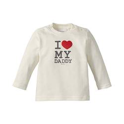 Bornino Basics Shirt Langarm Love Daddy - Baby-Longsleeve aus Reiner Baumwolle mit Druckknöpfen an den Schultern & Rundhalsausschnitt - Größe 62 von Bornino