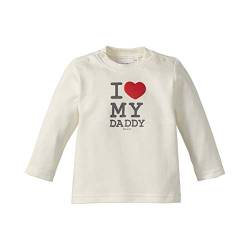 Bornino Basics Shirt Langarm Love Daddy - Baby-Longsleeve aus Reiner Baumwolle mit Druckknöpfen an den Schultern & Rundhalsausschnitt - Größe 74 von Bornino