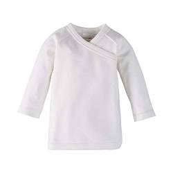 Bornino GOTS Raglan-Flügelhemd Langarm - Langarmshirt aus Reiner Baumwolle für Babys - unifarbenes Oberteil mit seitlichen Druckknöpfen - weiß - Größe 50 von Bornino