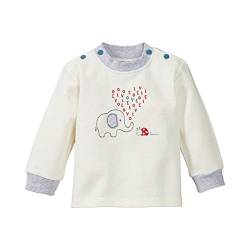 Bornino GOTS Sweatshirt Elefant & Marienkäfer - Baby-Langarmshirt mit Stickerei & Applikation - mit Rundhalsausschnitt & Druckknöpfen - Größe 86 von Bornino