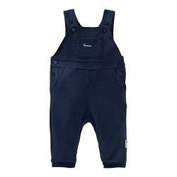 Bornino Jeans-Latzhose dunkelblau - aufgesetzte Tasche im Brustbereich, seitliche Eingrifftaschen - Knöpfe an den Trägern und den Seiten - Interlock-Qualität - Größe 74 von Bornino