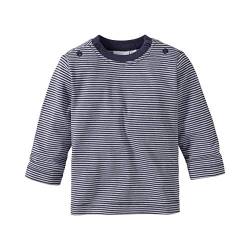 Bornino Shirt Langarm Mouse & Elephant Marine/dunkelblau - Baby-Langarmshirt aus Reiner Baumwolle mit Rundhalsausschnitt & Druckknöpfen an Schulter - Größe 50 von Bornino