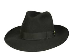 Borsalino Classico Breitrand Fedora aus Haarfilz - Schwarz (41/1) - 63 cm von Borsalino