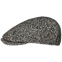 Borsalino Colour Dots Wool Flatcap Schirmmütze Schiebermütze Wollcap Herren - Made in Italy mit Schirm, Futter Herbst-Winter - S (54-55 cm) schwarz-weiß von Borsalino