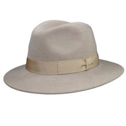 Borsalino Piemonte Traveller Wollhut Wollfilzhut Filzhut Damen/Herren - Made in Italy mit Ripsband, Ripsband Herbst-Winter - 59 cm beige von Borsalino