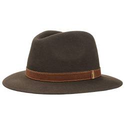 Borsalino Travellerhut Marrone für Herren Haarfilzhut Fedora mit Lederband Winter Sommer (60 cm - braun) von Borsalino