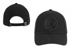 Borussia Dortmund Kappe - All Black - Cap schwarz Basecap BVB 09 von Borussia Dortmund