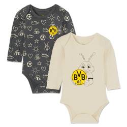 Borussia Dortmund Unisex Baby BVB Set Print Body, Beige, 52-56 (2er Pack) von Borussia Dortmund
