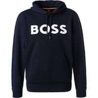 BOSS Orange Herren Hoodie blau Baumwolle Logo und Motiv von Boss Orange