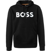 BOSS Orange Herren Hoodie schwarz Baumwolle Logo und Motiv von Boss Orange