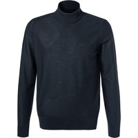 BOSS Orange Herren Stehkragenpullover blau Schurwolle unifarben von Boss Orange