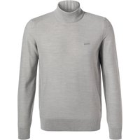 BOSS Orange Herren Stehkragenpullover grau Schurwolle unifarben von Boss Orange