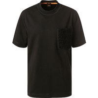 BOSS Orange Herren T-Shirt schwarz Baumwolle von Boss Orange