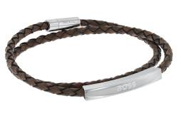 BOSS 50470689-210 Herren Leder-Armband Brian Braun von Boss