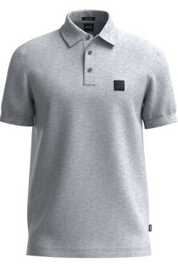 BOSS Parlay Regular Fit Poloshirt Kurzarm silber von Boss