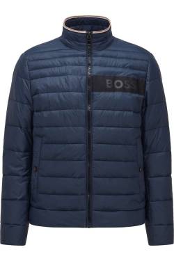 BOSS Regular Fit Steppjacke dunkelblau, Einfarbig von Boss