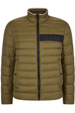 BOSS Regular Fit Steppjacke grün, Einfarbig von Boss