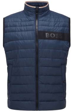 BOSS Regular Fit Steppweste dunkelblau, Einfarbig von Boss