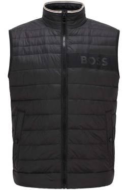 BOSS Regular Fit Steppweste schwarz, Einfarbig von Boss