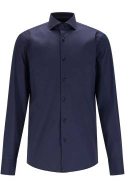 BOSS Slim Fit Hemd navy, Einfarbig von Boss