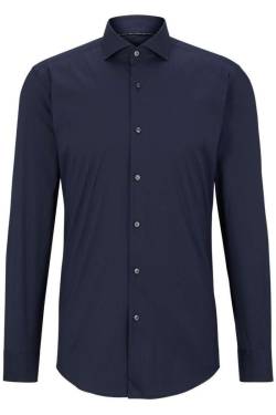 BOSS Slim Fit Hemd navy, Einfarbig von Boss