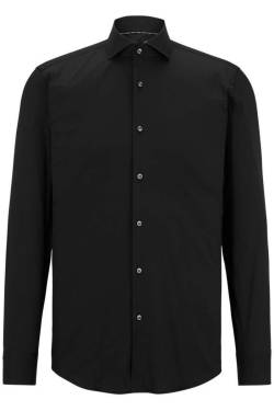 BOSS Slim Fit Hemd schwarz, Einfarbig von Boss