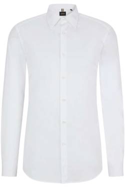 BOSS Slim Fit Hemd weiss, Einfarbig von Boss