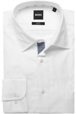 BOSS Slim Fit Hemd weiss, Einfarbig von Boss