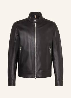 Boss Lederjacke Mansell schwarz von Boss