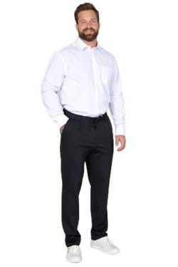 Boston Park Herren große Größen Menswear L-8XL Hose, Slim Fit, Alloverdruck, Elastikbund, 4-Pocket, bis 35 Marine 60 201491130-60 von Boston Park