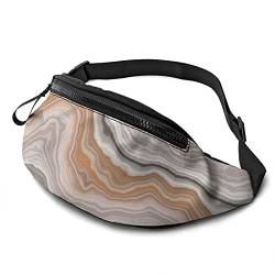 Bauchtasche mit grünem Achat, breiter Onyx-Scheibe, beigefarbener Stein, mit verstellbarem Reißverschluss, Sport-Fitness-Gürteltasche für Workout, Reisen, Freizeit, Laufen, Grüner Achat, breiter von Botell