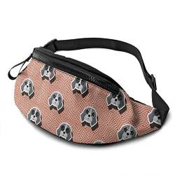 Beagle-Hund-Hüfttasche, Unisex, mit verstellbaren Reißverschlusstaschen, Gürtel, Sporttasche, Lauftasche, hält sich fit beim Training, Joggen, Wandern, Brusttasche, Outdoor, Workout, Reisen, von Botell