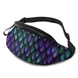 Dragon Scales Lässige Hüfttasche, Unisex, mit verstellbaren Reißverschlusstaschen, Gürtel, Sporttasche, Lauftasche, hält fit beim Training, Joggen, Wandern, Brusttasche, Outdoor, Workout, Reisen, von Botell